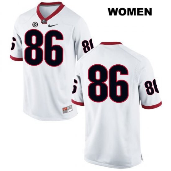 Women's Georgia Bulldogs NCAA #86 Wix Patton Nike Stitched White Authentic No Name College Football Jersey ZAE7154AS